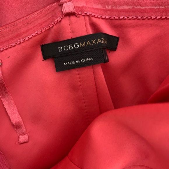 Y2K BCBGMAXAZRIA 2000s Style Dark Watermelon strapless Dress - Picture 6 of 9